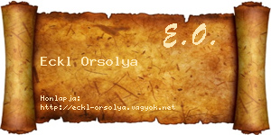 Eckl Orsolya névjegykártya